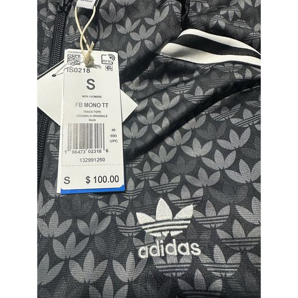 Adidas Originals Firebird Monotrack Jacket Black Men's Size Small IS0218 - Picture 5 of 5